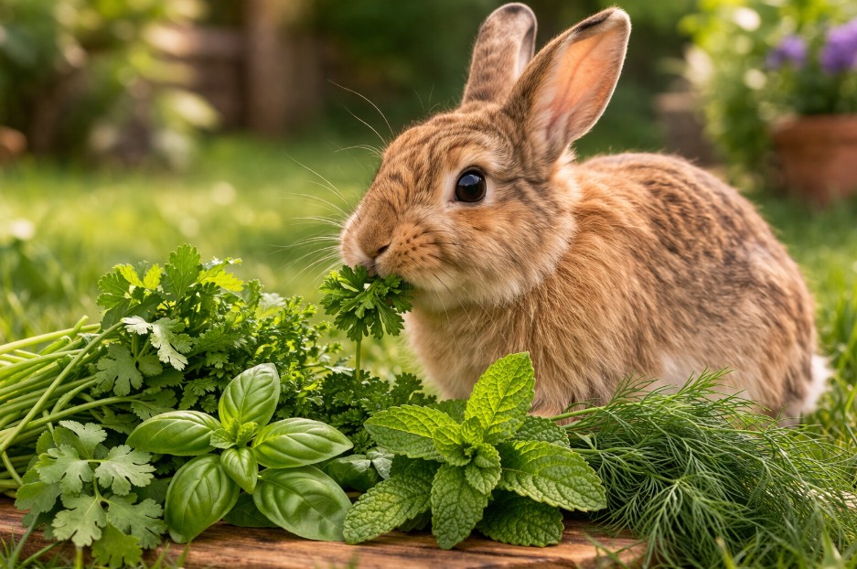 herbes fraiches pour lapin