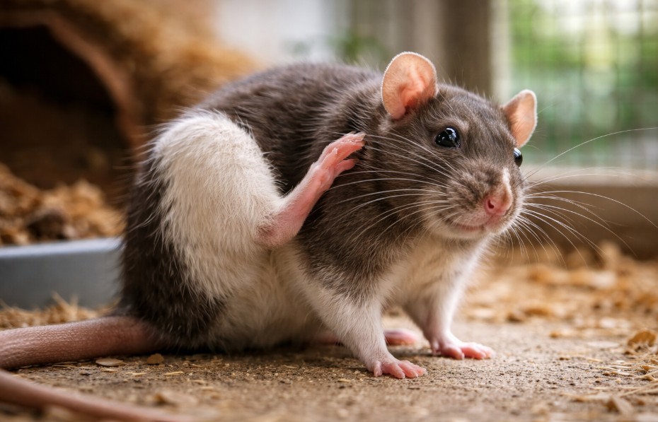 rat qui se gratte
